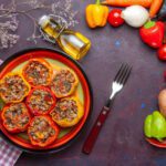 Recipe for Peppers Stuffed With Minced Chicken and Rice