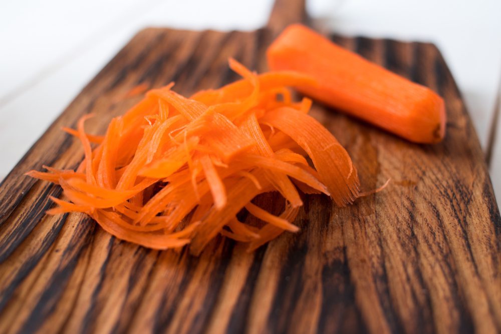 Carrot Ribbons With Lime Dressing and Poppy and Sesame Seeds