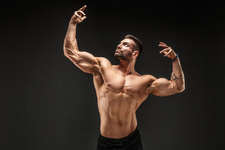Bodybuilder Moon Pose