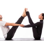 Couple Yoga Poses with a Chair