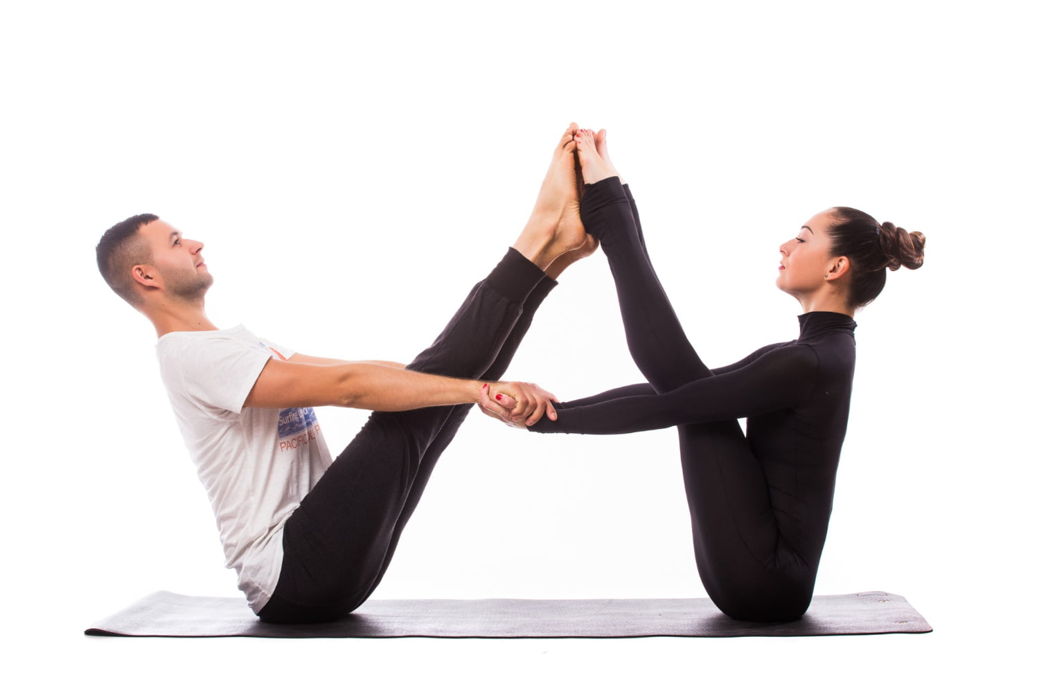 Couple Yoga Poses with a Chair